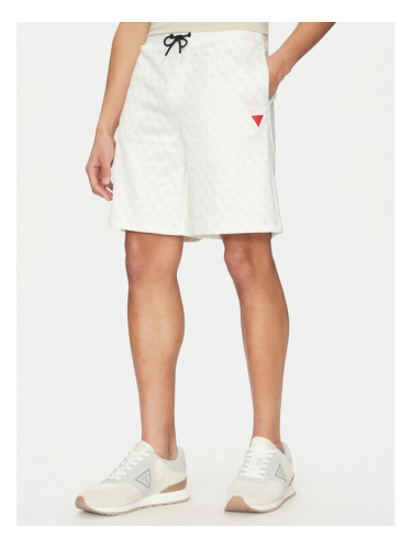 Guess Спортни шорти Z4YD03 FL04Q Бял Regular Fit