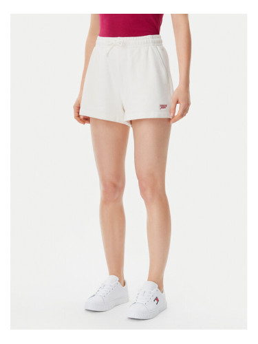 Tommy Jeans Спортни шорти Script DW0DW20353 Екрю Regular Fit