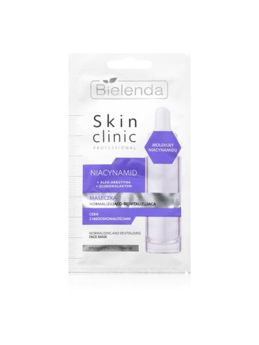 Bielenda Skin Clinic Professional Niacinamide нощна ревитализираща маска за възстановяване на кожата на лицето за проблемна кожа, акне 8 гр.
