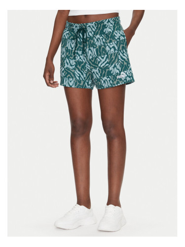 Puma Спортни шорти 5" ESS Graphic 685073 Зелен Regular Fit