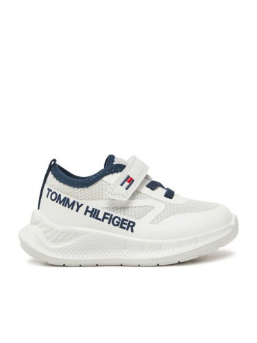Tommy Hilfiger Сникърси Low Cut Lace-Up/Velcro Sneaker T1B9-33868-1756 M Бял