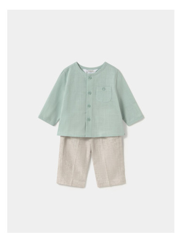 Mayoral Комплект риза и платнени панталони 1564 Зелен Regular Fit