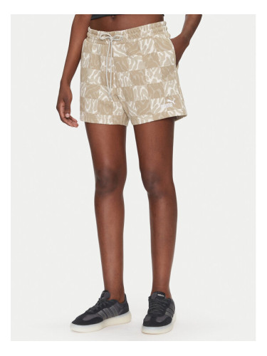 Puma Спортни шорти 5" ESS Graphic 685073 Бежов Regular Fit