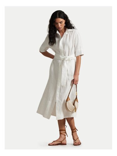 Polo Ralph Lauren Рокля тип риза 211965844001 Бял Relaxed Fit