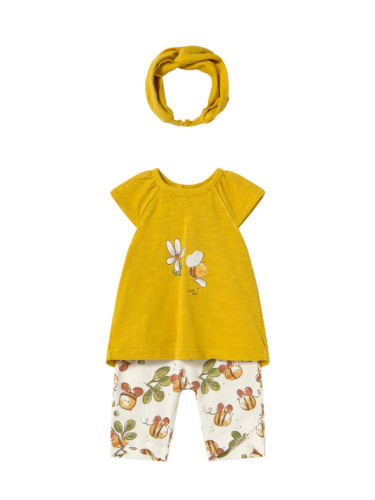 Mayoral Комплект тишърт и клин 1763 Жълт Regular Fit