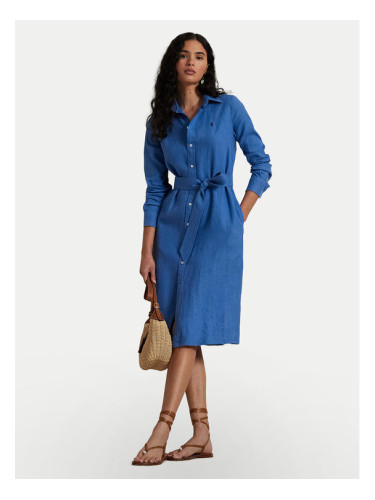 Polo Ralph Lauren Рокля тип риза 211943992004 Син Regular Fit