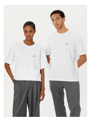 Filling Pieces Тишърт Unisex Embroidered Knot 7449986 Бял Regular Fit