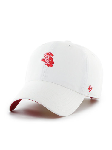 47 Brand Шапка с козирка MLB Chicago B-CHPCU06GWS Бял