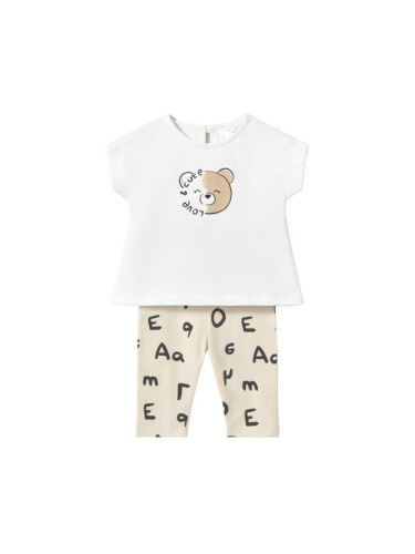 Mayoral Комплект тишърт и клин 1762 Бежов Regular Fit