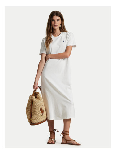 Polo Ralph Lauren Ежедневна рокля 211971066002 Бял Straight Fit