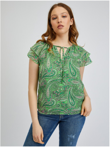 Orsay Green Ladies Patterned Blouse - Women