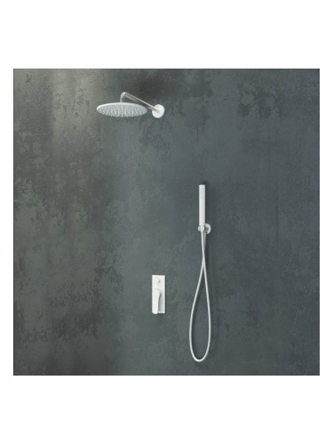 Душ система за вграждане Andare със смесител, бял мат