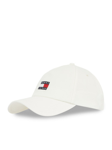 Шапка с козирка Tommy Jeans Tjw Heritage Core 5 Panel Cap AW0AW16991 Бял