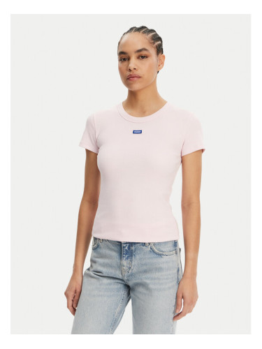 HUGO Тишърт Easy 50523924 Розов Slim Fit