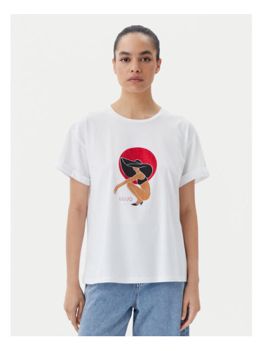 Liu Jo Beachwear Тишърт q-roa-35173 Бял Regular Fit