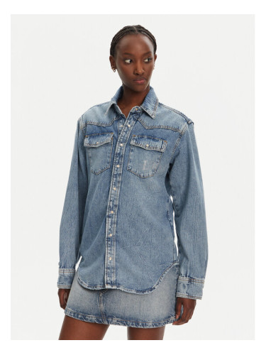 Liu Jo дънкова риза UA5203 D4306 Син Relaxed Fit