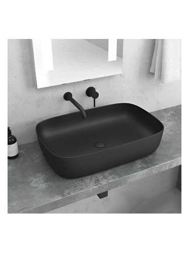 Умивалник за монтаж на плот черен мат Milos LT 2143-PMB