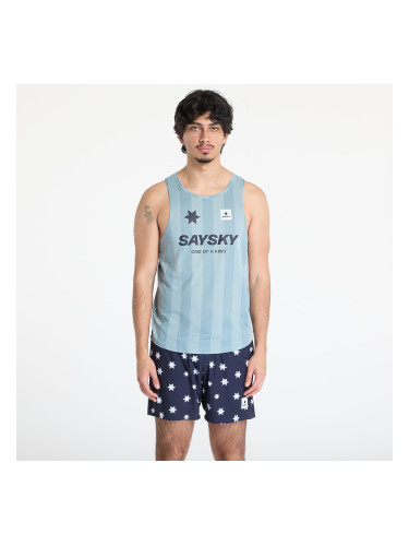 SAYSKY Stripe Combat Singlet Top Blue Aop L
