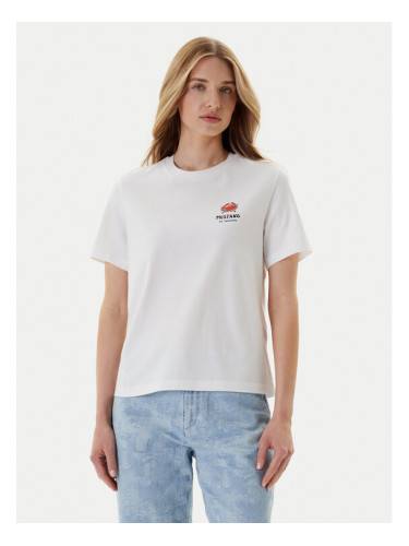 Mustang Тишърт Monroe 1016513 Бял Relaxed Fit