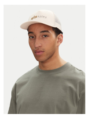 Alpha Industries Шапка с козирка Label 106901 Екрю