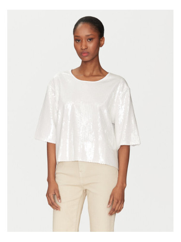 Marella Тишърт Gardone 2513971024 Екрю Boxy Fit