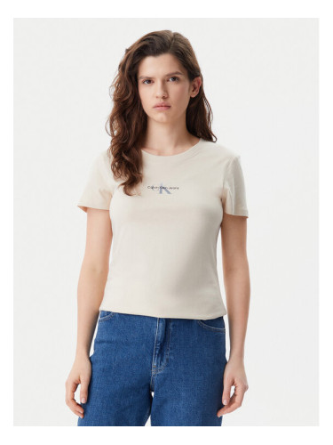 Calvin Klein Jeans Тишърт Gradient Monologo J20J225252 Бежов Slim Fit