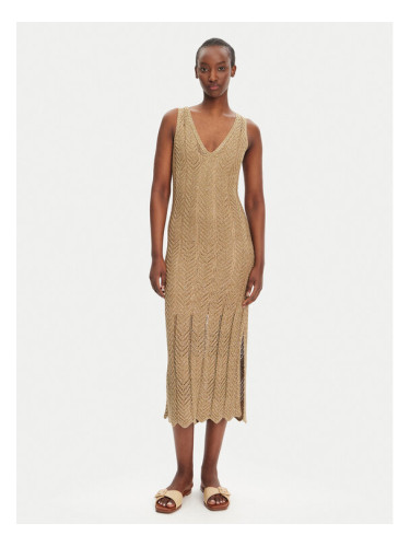 TWINSET Плетена рокля 251TT319A Бежов Slim Fit