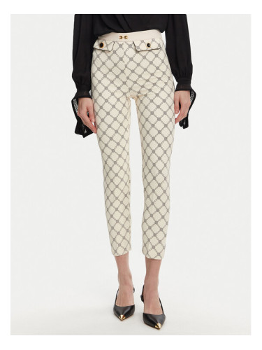 Elisabetta Franchi Текстилни панталони PA-S71-51E2 Екрю Regular Fit