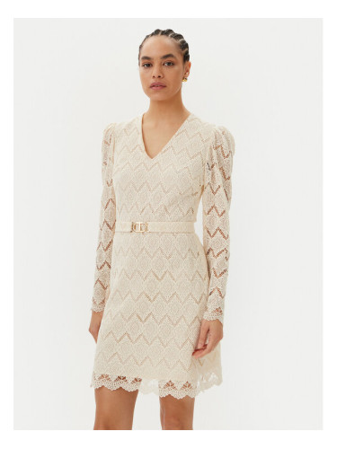 TWINSET Коктейлна рокля 251TP2402 Бежов Regular Fit