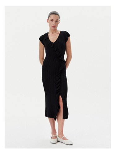 TWINSET Плетена рокля 251LB3CAA Черен Slim Fit