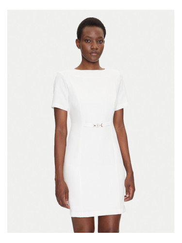 Fracomina Коктейлна рокля FS25SD1006W42901 Бял Regular Fit