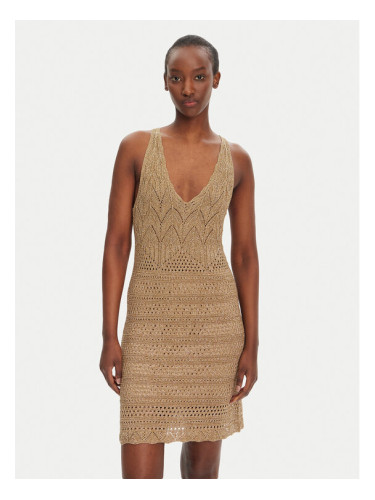 TWINSET Плетена рокля 251TT3198 Бежов Slim Fit