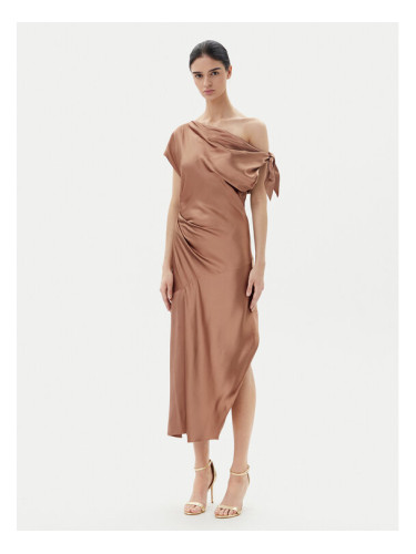 PINKO Коктейлна рокля 104986 A2GZ Кафяв Regular Fit