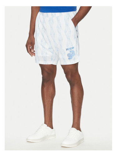 HUGO Плувни шорти Niteam 50536102 Бял Regular Fit
