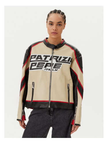 Patrizia Pepe Кожено яке 8O0161 L142 J4G2 Бежов Regular Fit