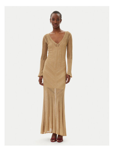 TWINSET Плетена рокля 251TT3180 Бежов Slim Fit