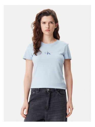 Calvin Klein Jeans Тишърт Gradient Monologo J20J225252 Светлосиньо Slim Fit