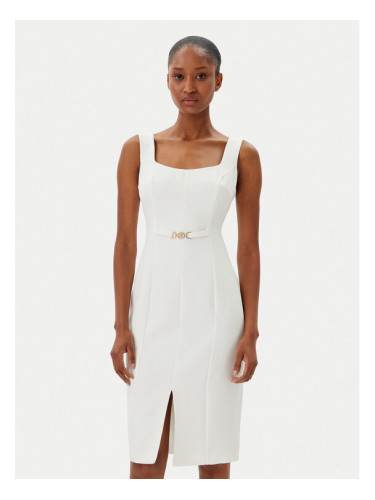 Fracomina Коктейлна рокля FR25SD2001W42901 Екрю Slim Fit