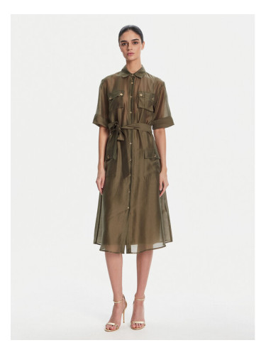 Fracomina Рокля тип риза FS25SD2007W78501 Зелен Regular Fit