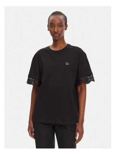 TWINSET Тишърт 251TT2410 Черен Relaxed Fit