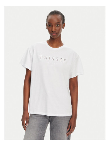 TWINSET Тишърт 251TT2041 Бял Relaxed Fit