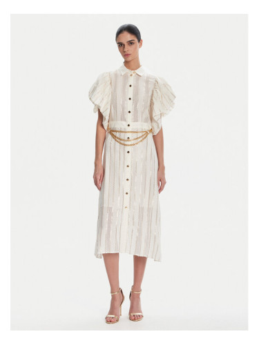 Fracomina Рокля тип риза FS25SD3003W403Q7 Бял Regular Fit