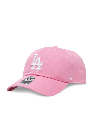 47 Brand Шапка с козирка MLB Los Angeles Dodgers '47 CLEAN UP B-RGW12GWS Розов