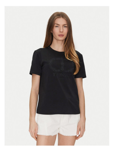 TWINSET Тишърт 251TP2072 Черен Regular Fit
