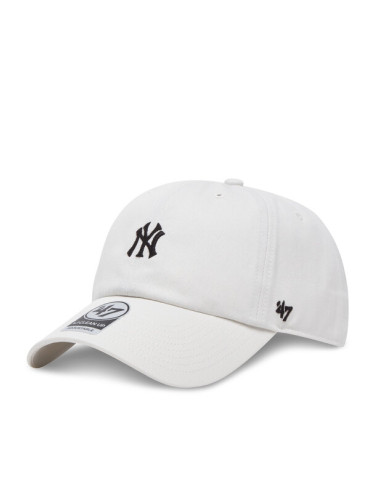 47 Brand Шапка с козирка MLB New York YankeesFoundation ’47 CLEAN UP B-FNDTN17GWS Бял