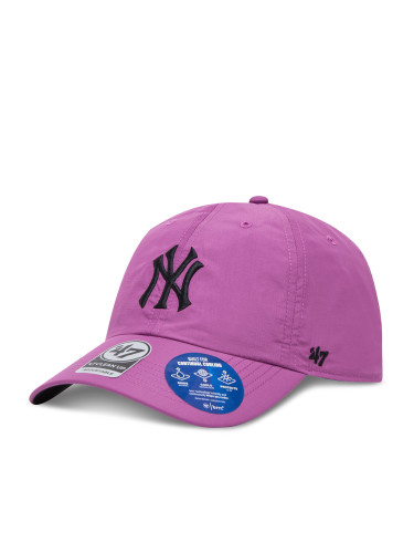 Шапка с козирка 47 Brand MLB New York Yankees brrr ’47 CLEAN UP B-BRRRC17BBU Виолетов