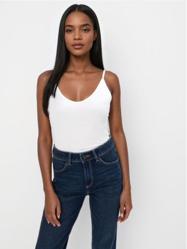 Mohito - Топ с тънки презрамки - бяло