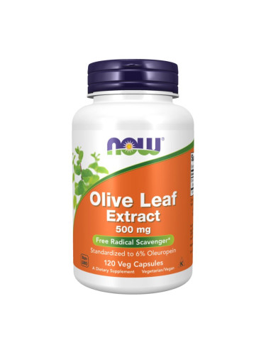 NOW - Olive Leaf Extract 500 МГ - 120 веган капсули