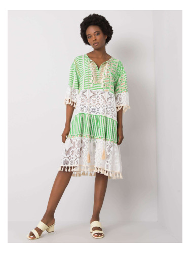 Dress-DHJ-SK-13567.41P-white-green