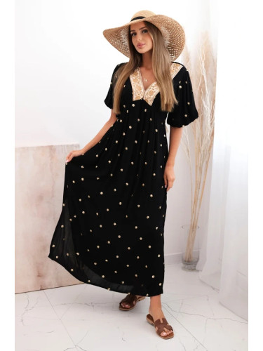 Kesi Włoski Women's viscose dress with a tie on the back black